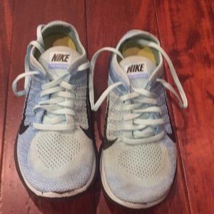 Blue Nike Free 4.0 Flyknit Running Shoes